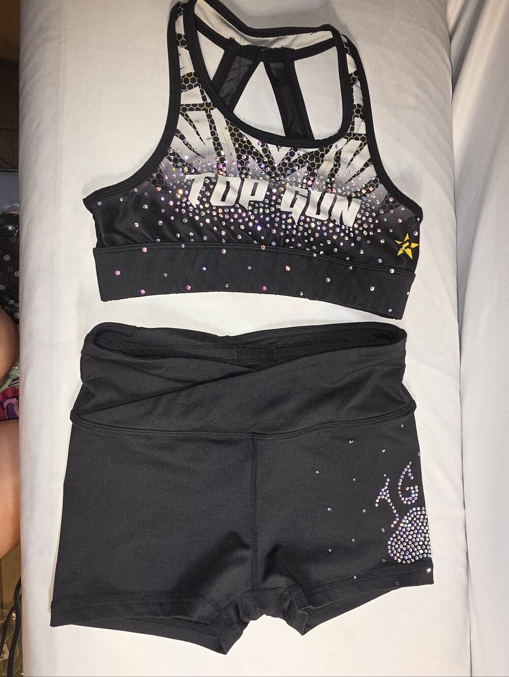 Top Gun Kids Black Rhinestone Sports Set - Black